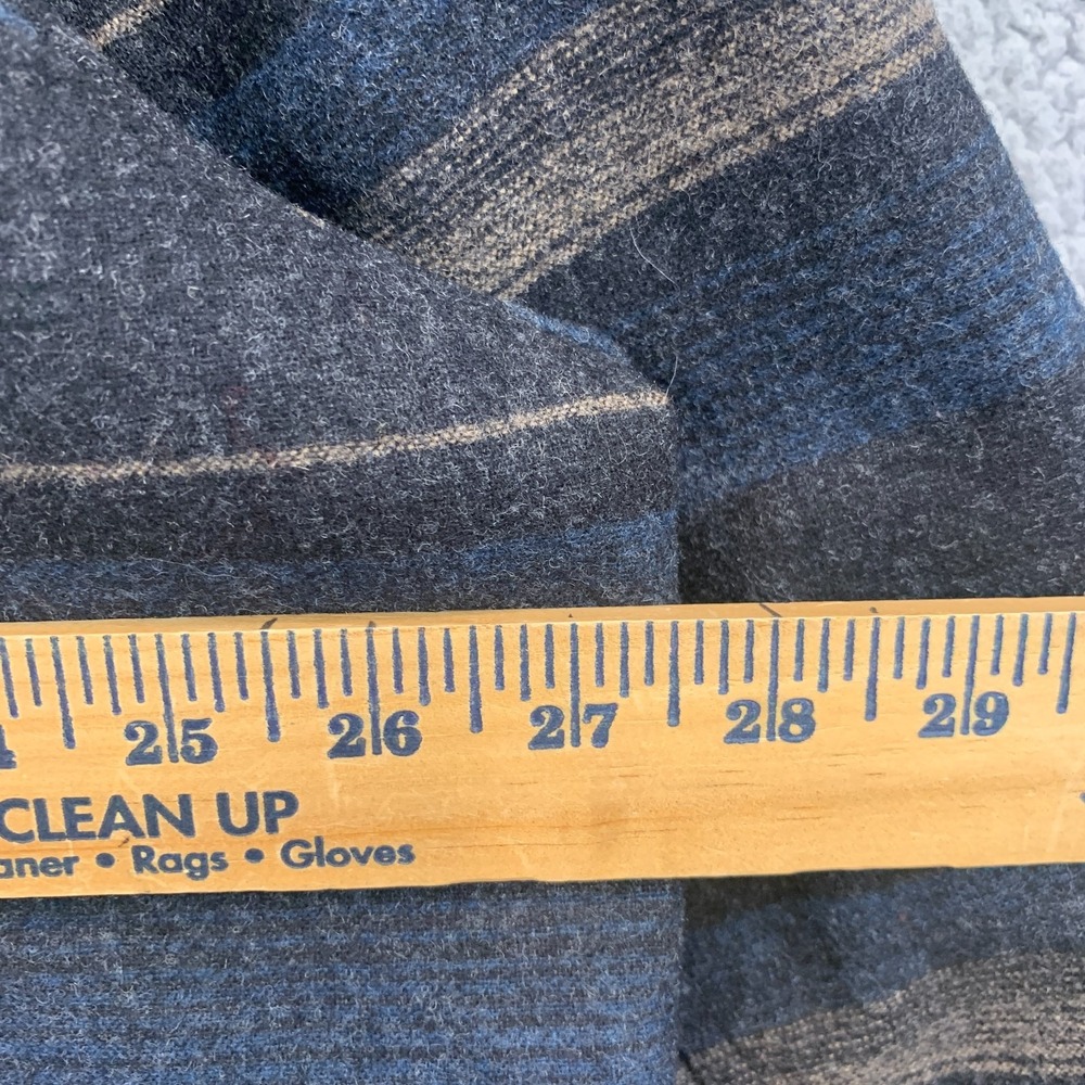 Pendleton Jacket Men's XXL Blue Tan Gray Striped Wool Blend Snap Zip Insulated - Picture 7 of 8